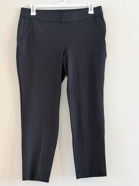 Lane Bryant Black Cropped Straight-Leg Pants With Zipper Pockets Size 14/16